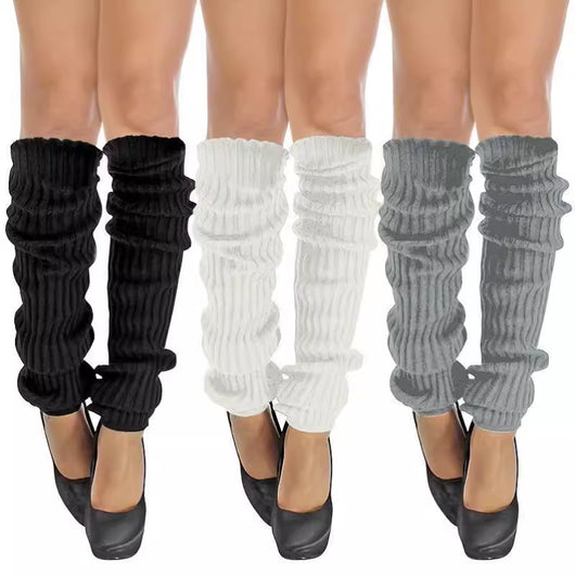 Calentadores de Pierna Acanalados Cómodos para Mujer - Lavable a Máquina