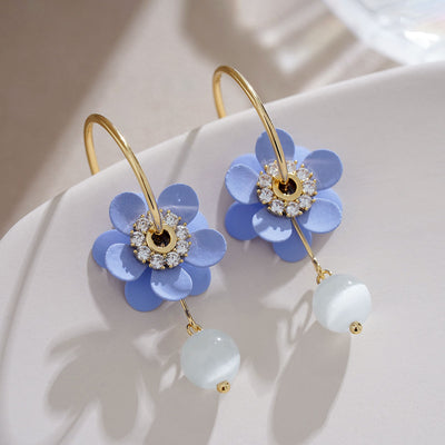 Aretes de Flores con Ópalo Suave y Tendencia - Image 2