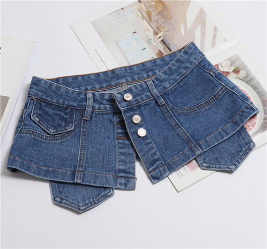 Faja Denim Versátil con Detalles Decorativos para Mujer - Image 4