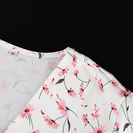 Vestido Camisero Floral con Cordones y Escote en V - Image 18