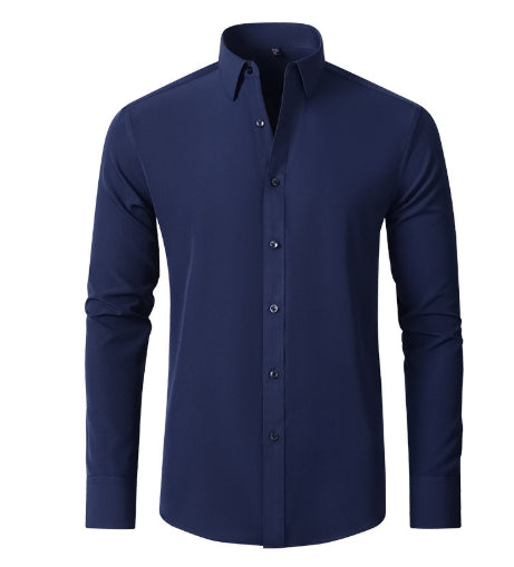 Camisa Ejecutiva de Línea Delgada en Color Sólido - Image 13