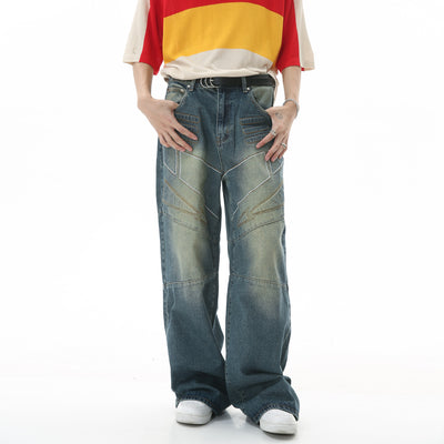 Pantalones Vaqueros Hip Hop Cintura Alta Pierna Ancha Oversize - Image 6