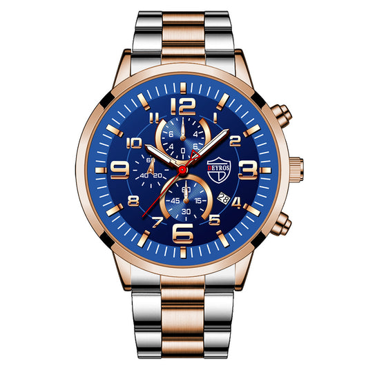 Reloj para Hombre con Esfera Dorada Grande, Calendario Luminoso y Correa de Acero - Image 6