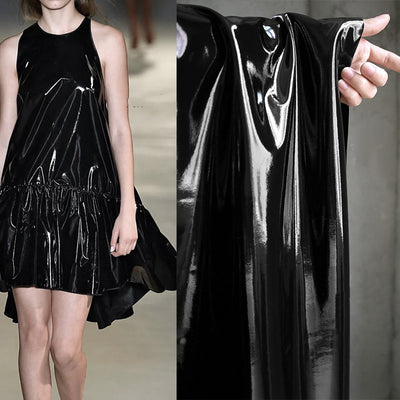 Tela Impermeable de Cuero Lacado TPU con Brillo Cristalino y Elasticidad