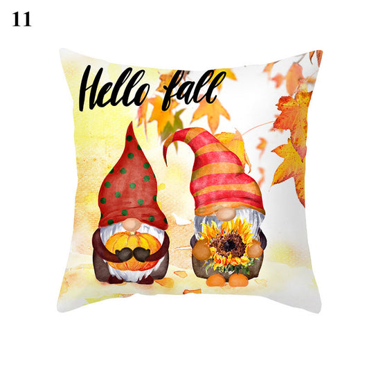 Funda de Almohada Estampado Arce y Calabaza Thanksgiving con Tela Melocotón - Image 24