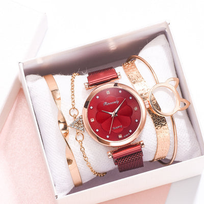 Set de Reloj para Dama con Correa de Malla de Aleación y Brazalete - Image 27