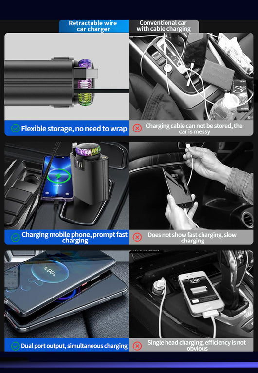 Cargador Inalámbrico para Auto con Luz Púrpura Multifuncional - Image 16