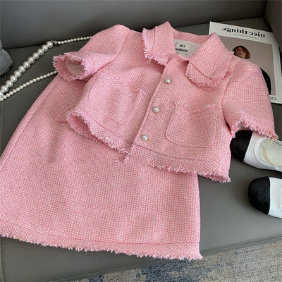 Conjunto de Falda y Chaqueta Tweed Ajustada - Set de 2 Piezas Cintura Alta - Image 2