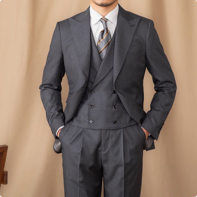 Traje Ejecutivo Tres Piezas Lana Pura Color Sólido - Image 2