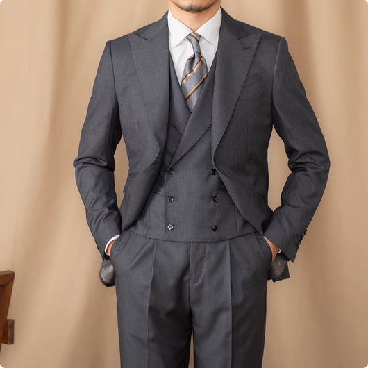 Traje Ejecutivo Tres Piezas Lana Pura Color Sólido - Image 2