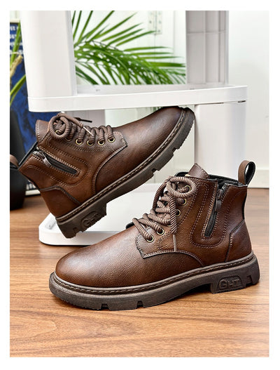 Botas Altas Estilo Británico Retro para Hombre - Casual y Versátil - Image 9