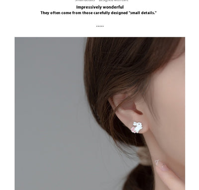 Aretes de Corazón Blanco Conejo Dulce - Diseño Femenino Tierno - Image 8