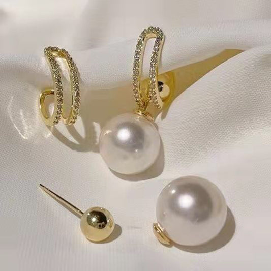 Aretes de Perla Versátiles con Múltiples Formas de Usar - Image 2
