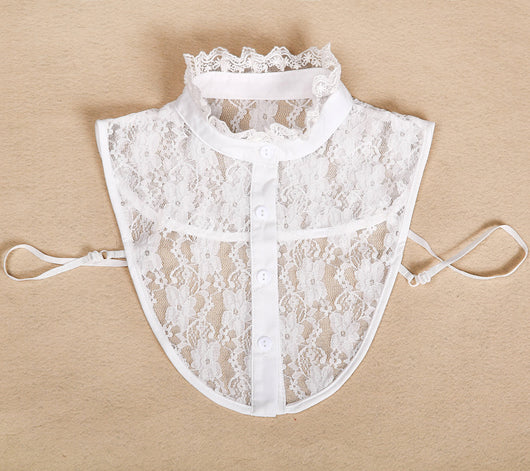 Cuello Falso Retro de Algodón con Encaje Desmontable para Mujer - Image 35
