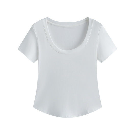 Blusa Slim Fit Escote U Manga Corta Efecto Adelgazante - Image 15