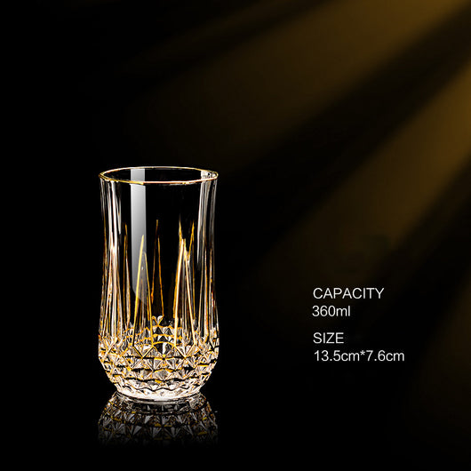 Copa de Whiskey de Cristal Europeo Dorado Lujo Importada - Image 4