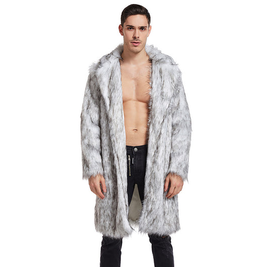 Abrigo Largo de Piel Sintética para Hombre - Estilo Europeo y Americano - Image 2