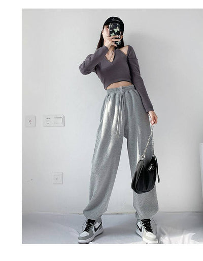 Pantalones Anchos de Cintura Alta Cómodos para Primavera y Otoño - Image 9