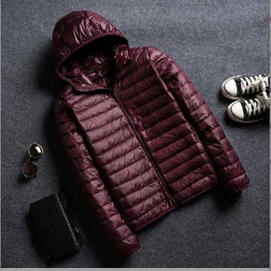 Chaqueta Acolchada Ultraligera con Capucha y Cuello Parado para Hombre - Image 16
