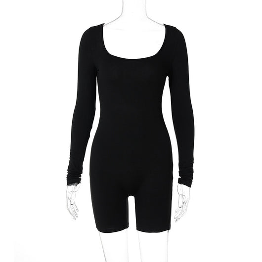 Mono Deportivo Slim Ajustado de Color Liso para Fitness - Image 12