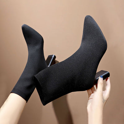 Tacones Altos Puntiagudos con Caña Elástica Ajustable - Image 10