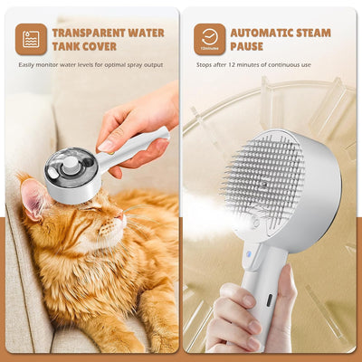 Cepillo de Vapor para Gatos con Spray Deshedding - Limpieza Profunda y Masaje - Image 6
