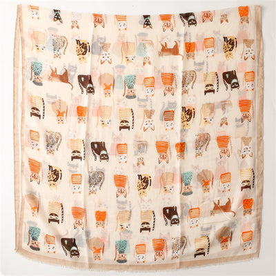 Pañuelo de Seda Estampado Paraíso Gatitos Adorables - Image 37