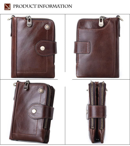 Bolsa de Cuero Genuino con Cierre de Hebilla - Estilo Casual y Versátil - Image 11