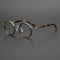 Lentes Retro de Titanio Puro Montura Redonda Carey para Miopía