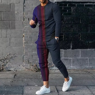 Traje Étnico Estampado de Manga Larga para Hombre - Image 3