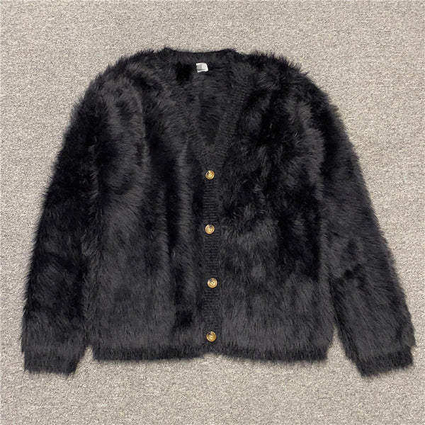 Cardigan Tejido para Mujer Escote V Botones Simples