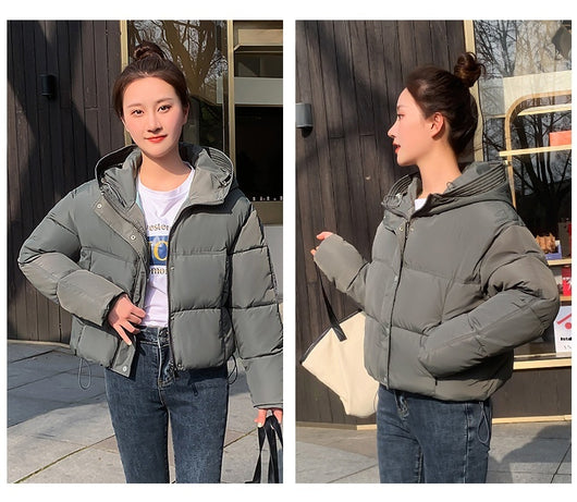 Chaqueta Corta Acolchada con Capucha para Mujer - Estilo Casual - Image 25