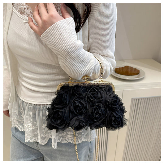Bolso Elegante para Mujer con Patrón de Rosas y Detalle de Cadena - Image 19