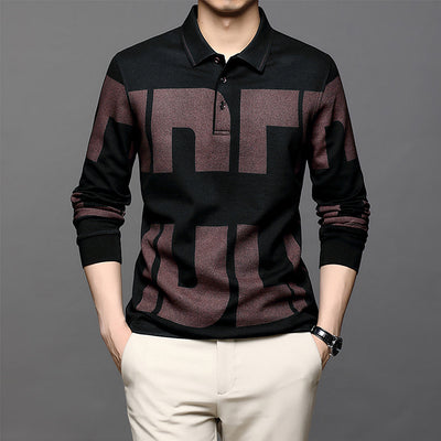 Polo Manga Larga Estilo Hong Kong con Estampado en Solapa - Image 8