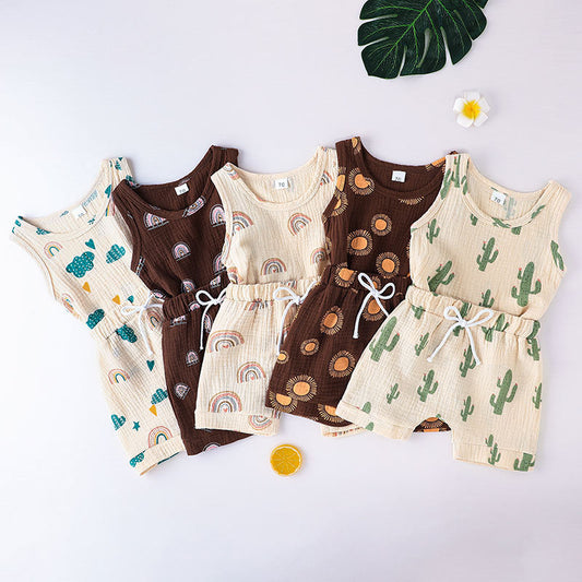 Shorts Deportivos de Verano para Niños y Niñas - Conjunto de Dos Piezas