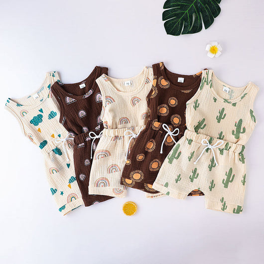 Shorts Deportivos de Verano para Niños y Niñas - Conjunto de Dos Piezas
