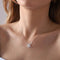 Collar de Plata 925 con Planeta Saturno y Piedra de Circón Blanco