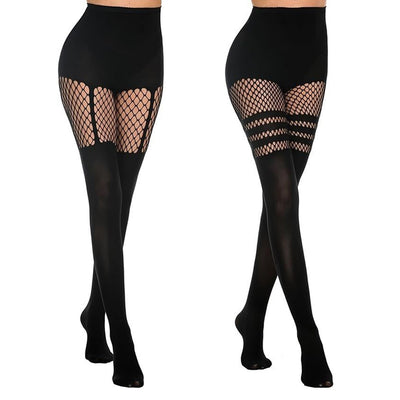 Medias de Red Caladas Talla Grande Estilo Halloween Europeo y Americano - Image 11