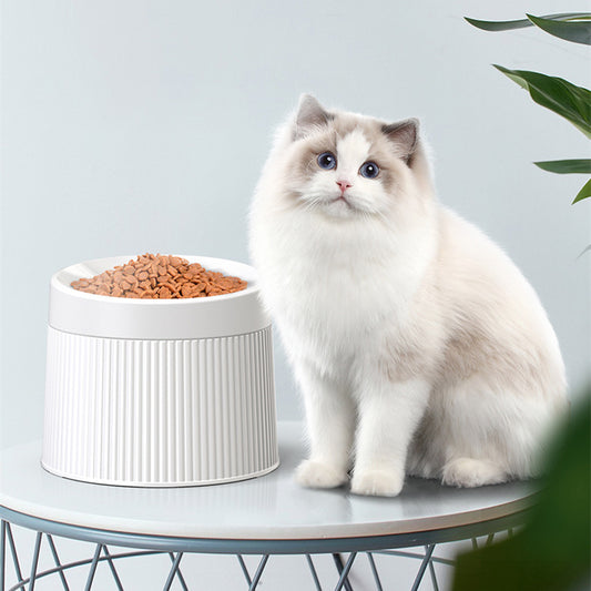 Comedero Elevado Antivolcamiento para Gatos con Gran Capacidad y Protección Cervical