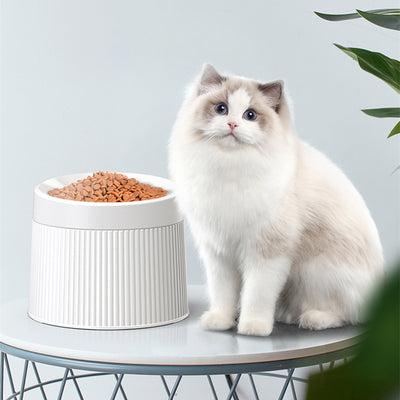 Comedero Elevado Antivolcamiento para Gatos con Gran Capacidad y Protección Cervical