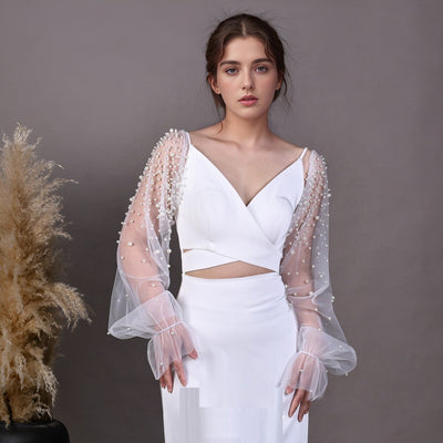 Manguitos de Perla Desmontables para Novia - Accesorios de Boda Versátiles - Image 8