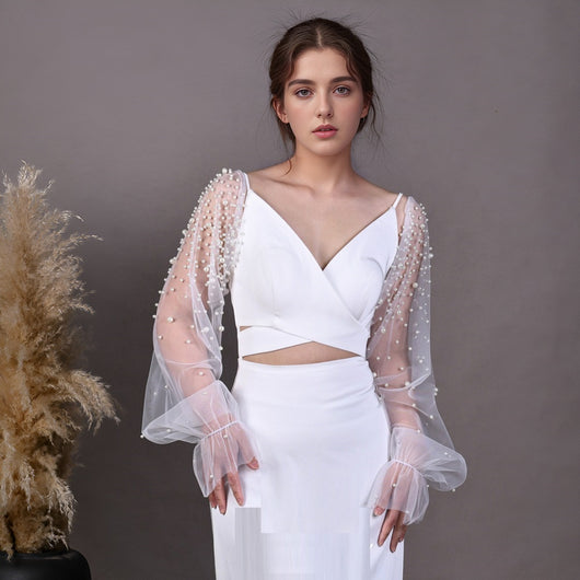 Manguitos de Perla Desmontables para Novia - Accesorios de Boda Versátiles - Image 8