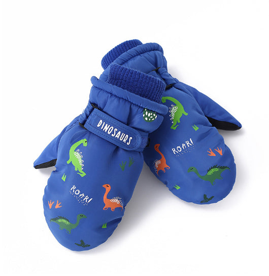 Guantes de Esquí Infantiles Dinosaurio con Forro Polar Cálido - Image 5