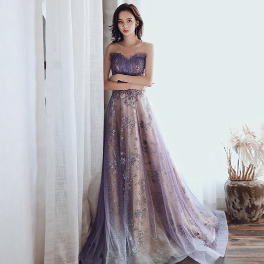 Vestido de Noche Largo Púrpura Elegante para Eventos Especiales - Image 2