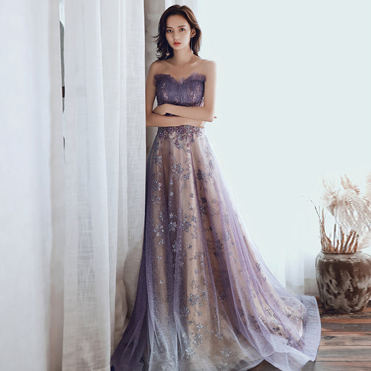 Vestido de Noche Largo Púrpura Elegante para Eventos Especiales - Image 2