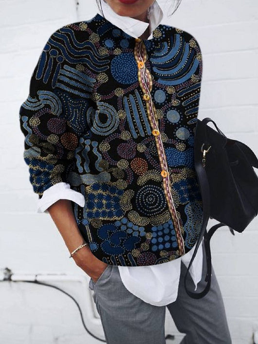 Cardigan Estampado Geométrico Manga Larga - Image 8