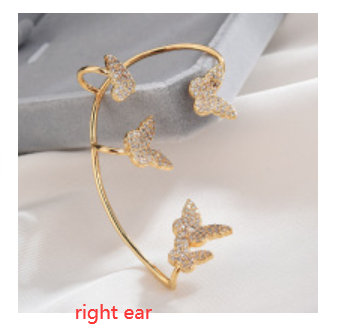 Aretes Mariposa Dorados sin Perforación con Circonitas Brillantes - Image 22