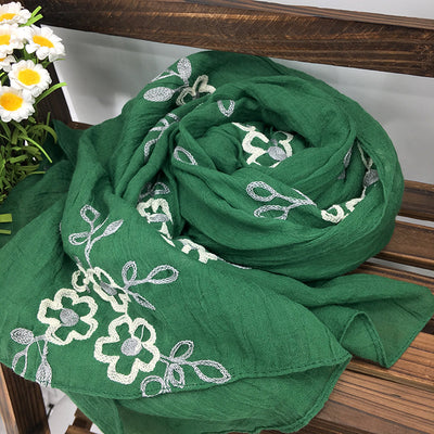 Chal Largo Étnico Artesanal de Algodón y Lino para Primavera y Verano - Image 10