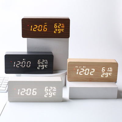 Reloj Digital LED con Control Remoto, Temperatura y Humedad