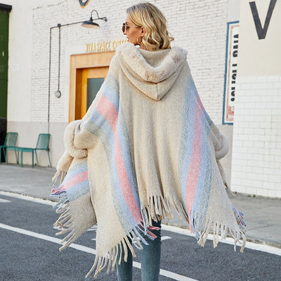 Capa con Capucha Rayada para Otoño e Invierno - Image 9